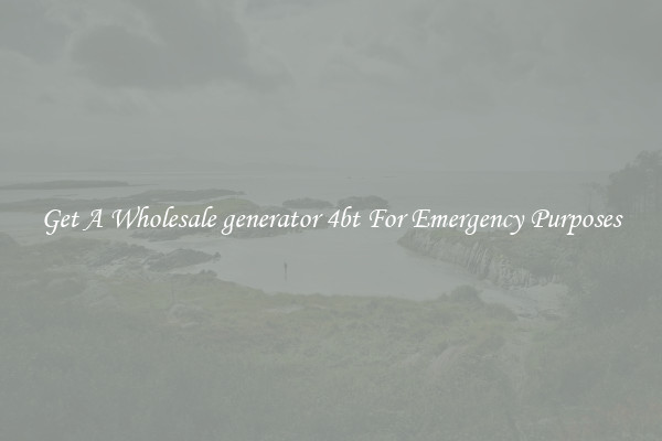 Get A Wholesale generator 4bt For Emergency Purposes