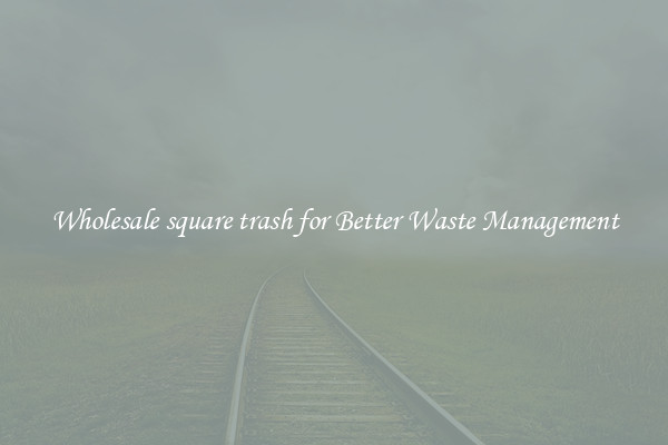 Wholesale square trash for Better Waste Management