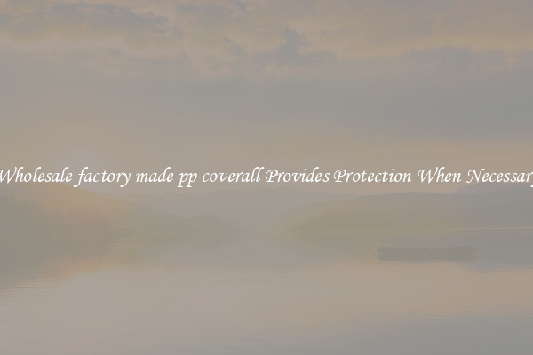 Wholesale factory made pp coverall Provides Protection When Necessary