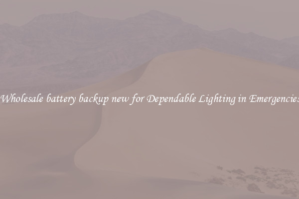 Wholesale battery backup new for Dependable Lighting in Emergencies