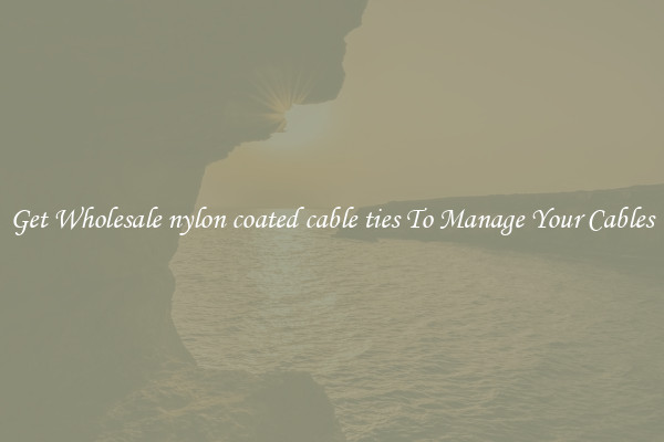 Get Wholesale nylon coated cable ties To Manage Your Cables