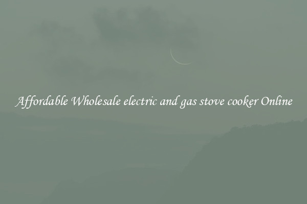 Affordable Wholesale electric and gas stove cooker Online
