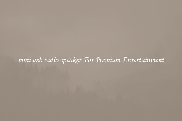 mini usb radio speaker For Premium Entertainment