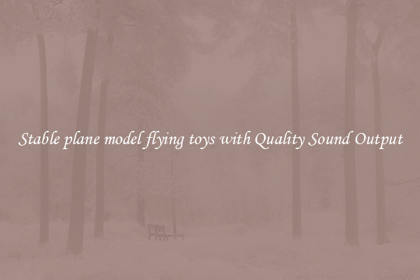 Stable plane model flying toys with Quality Sound Output