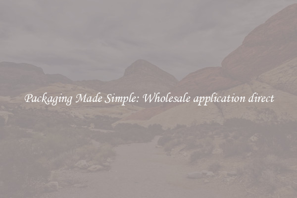 Packaging Made Simple: Wholesale application direct