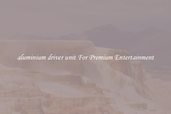 aluminium driver unit For Premium Entertainment