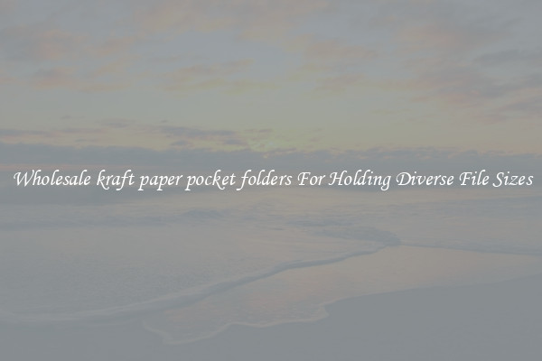 Wholesale kraft paper pocket folders For Holding Diverse File Sizes